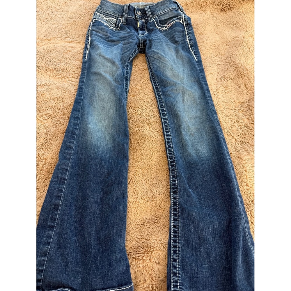 Ariat Womens Bootcut Jeans Medium Wash  Sz 28 Short Thick Contrast Stitch  Pants